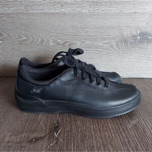 Keds Women's Leather Lace Up Black Sneaker Shoe Size 6